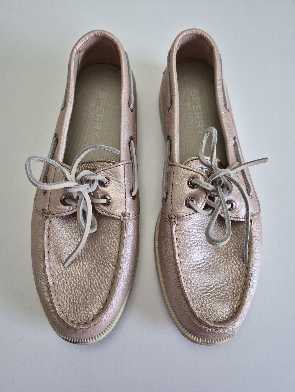 Sperry Metallic Rose Gold Boat Shoes Women Sz8.5